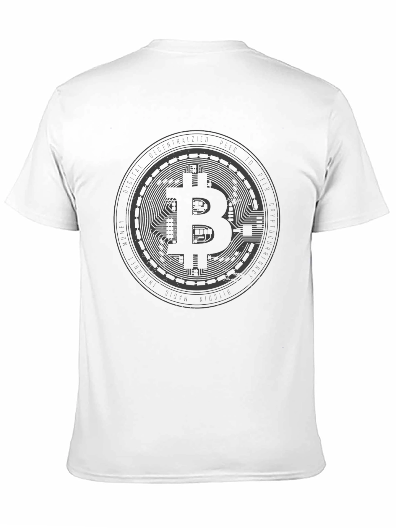 Camiseta Negra Bitcoin Crypto para Hombre