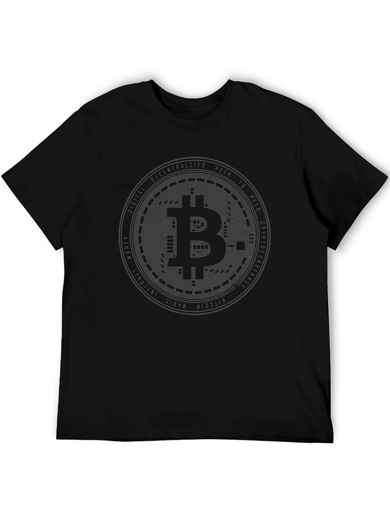 Camiseta Negra Bitcoin Crypto para Hombre
