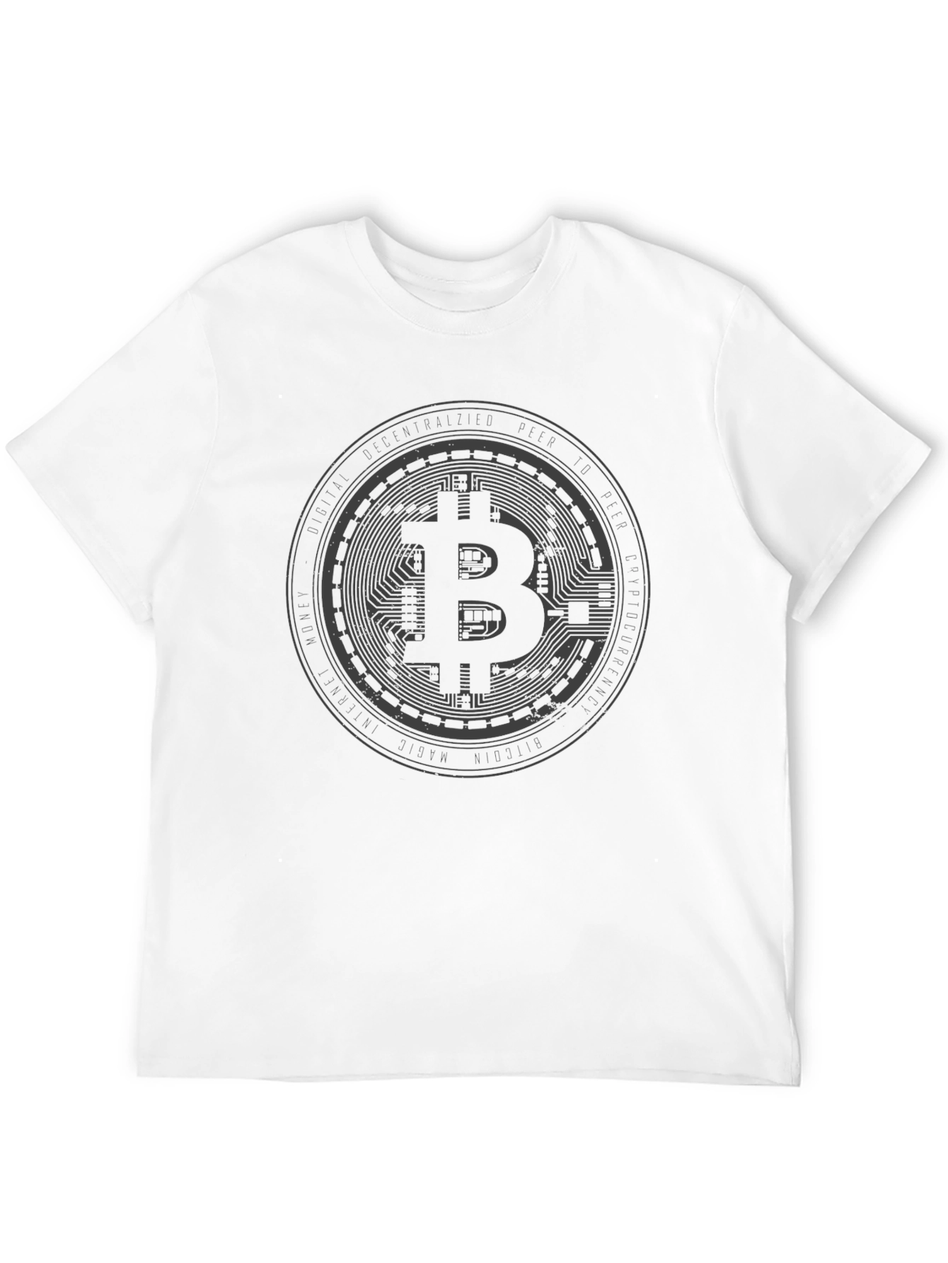 Camiseta Negra Bitcoin Crypto para Hombre