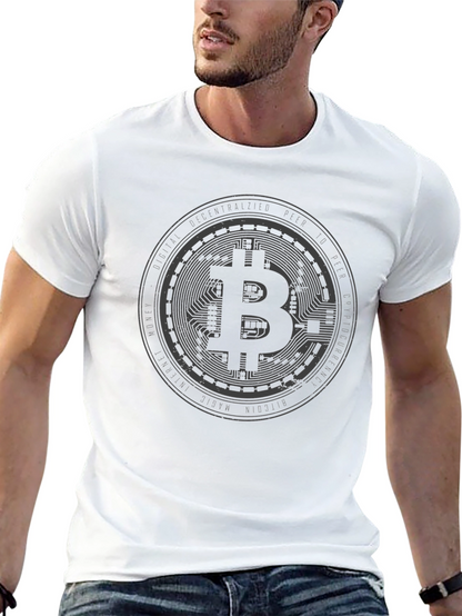 Camiseta Negra Bitcoin Crypto para Hombre