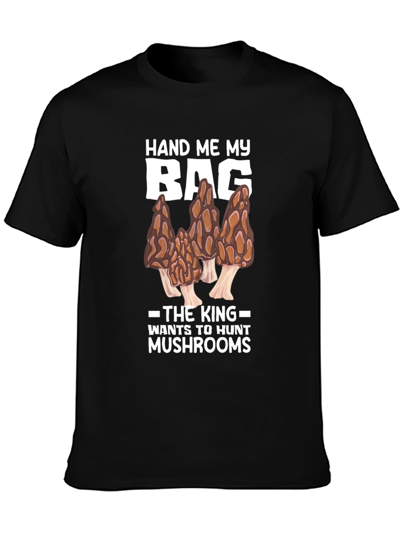 Camiseta Negra: El Rey Caza Setas