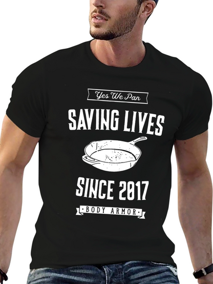 Camiseta Negra: Salvando Vidas con Sartén desde 2017