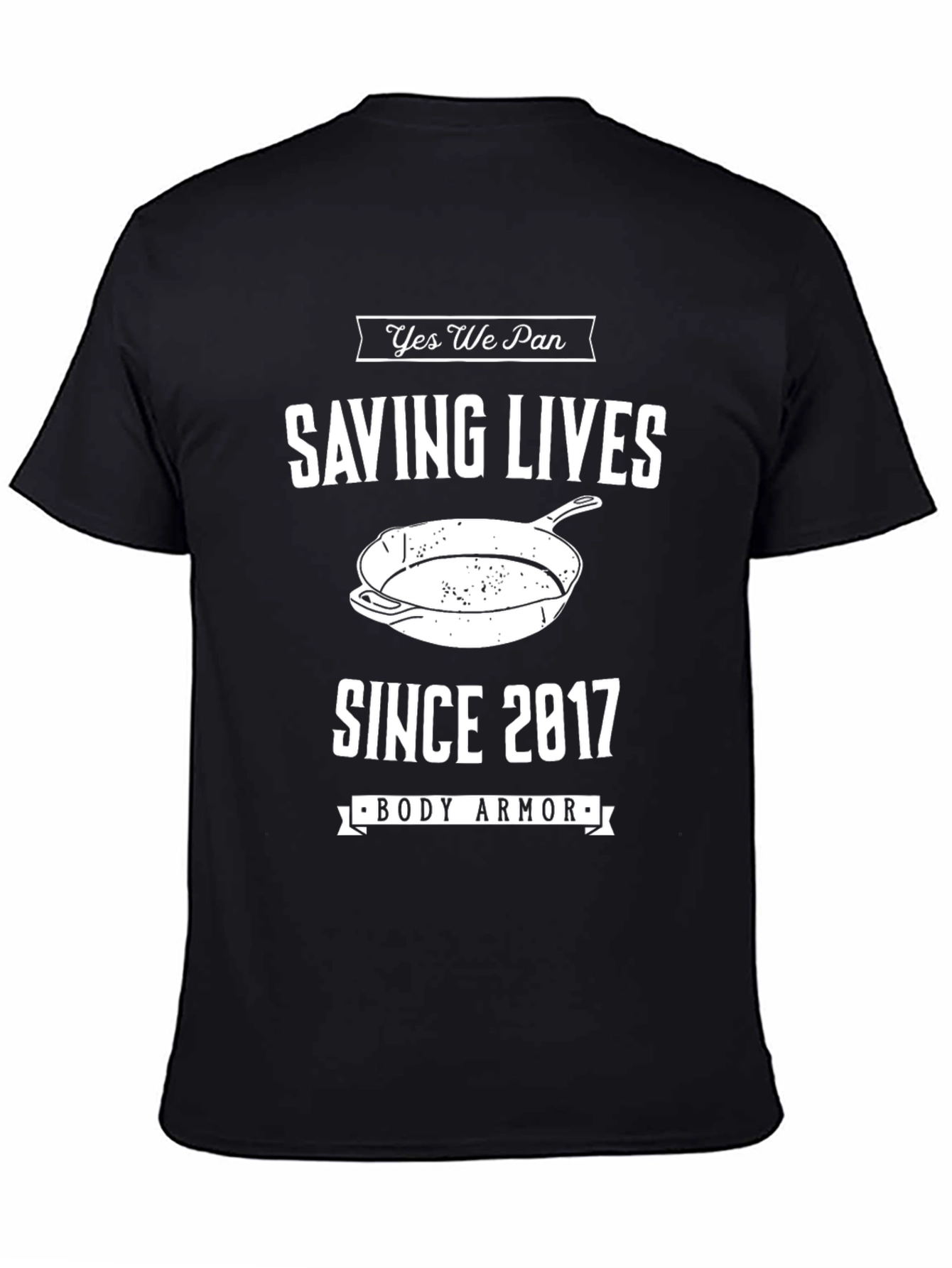 Camiseta Negra: Salvando Vidas con Sartén desde 2017