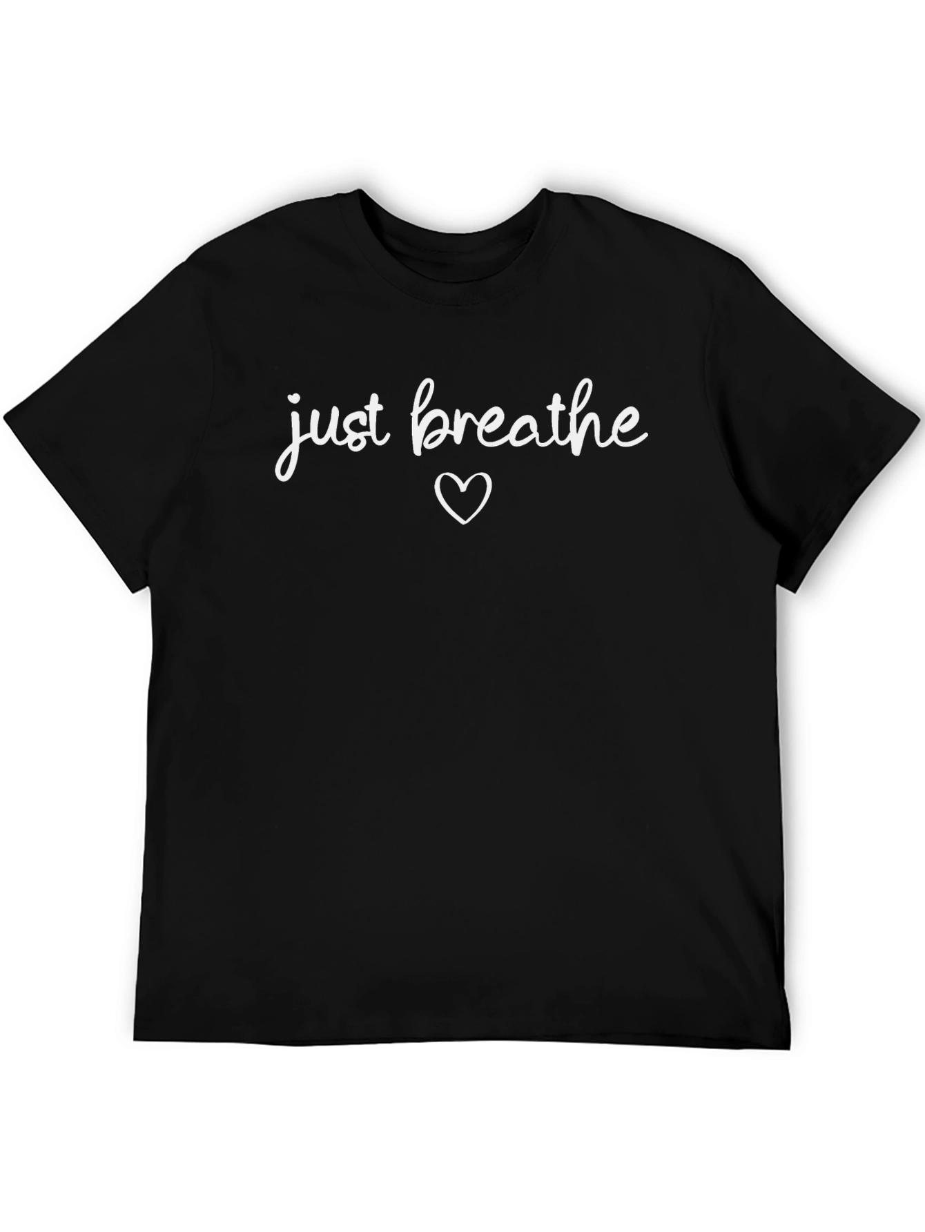 Camiseta Negra Just Breathe con Corazón