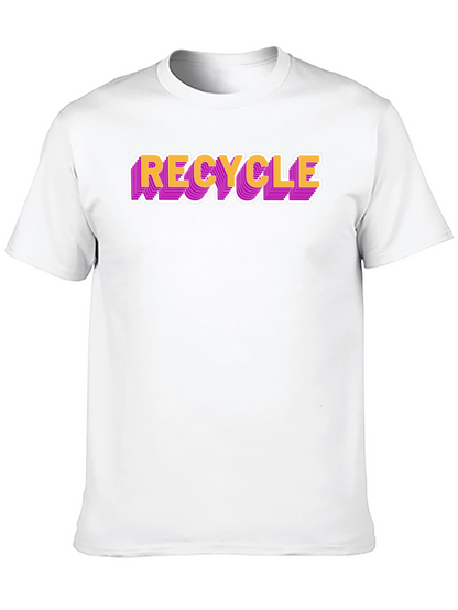 Camiseta Negra Recycle Estilo Retro