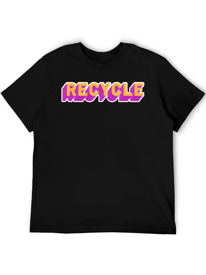 Camiseta Negra Recycle Estilo Retro
