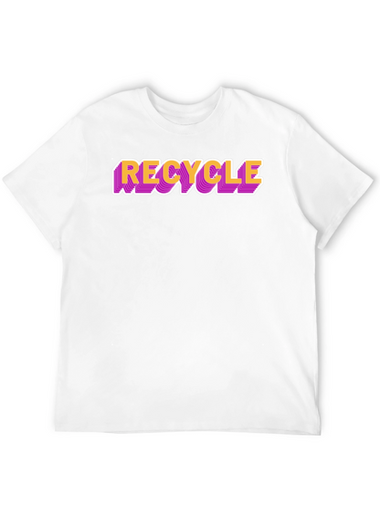 Camiseta Negra Recycle Estilo Retro