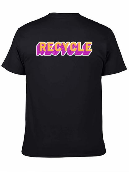 Camiseta Negra Recycle Estilo Retro
