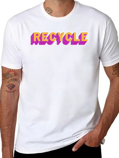 Camiseta Negra Recycle Estilo Retro