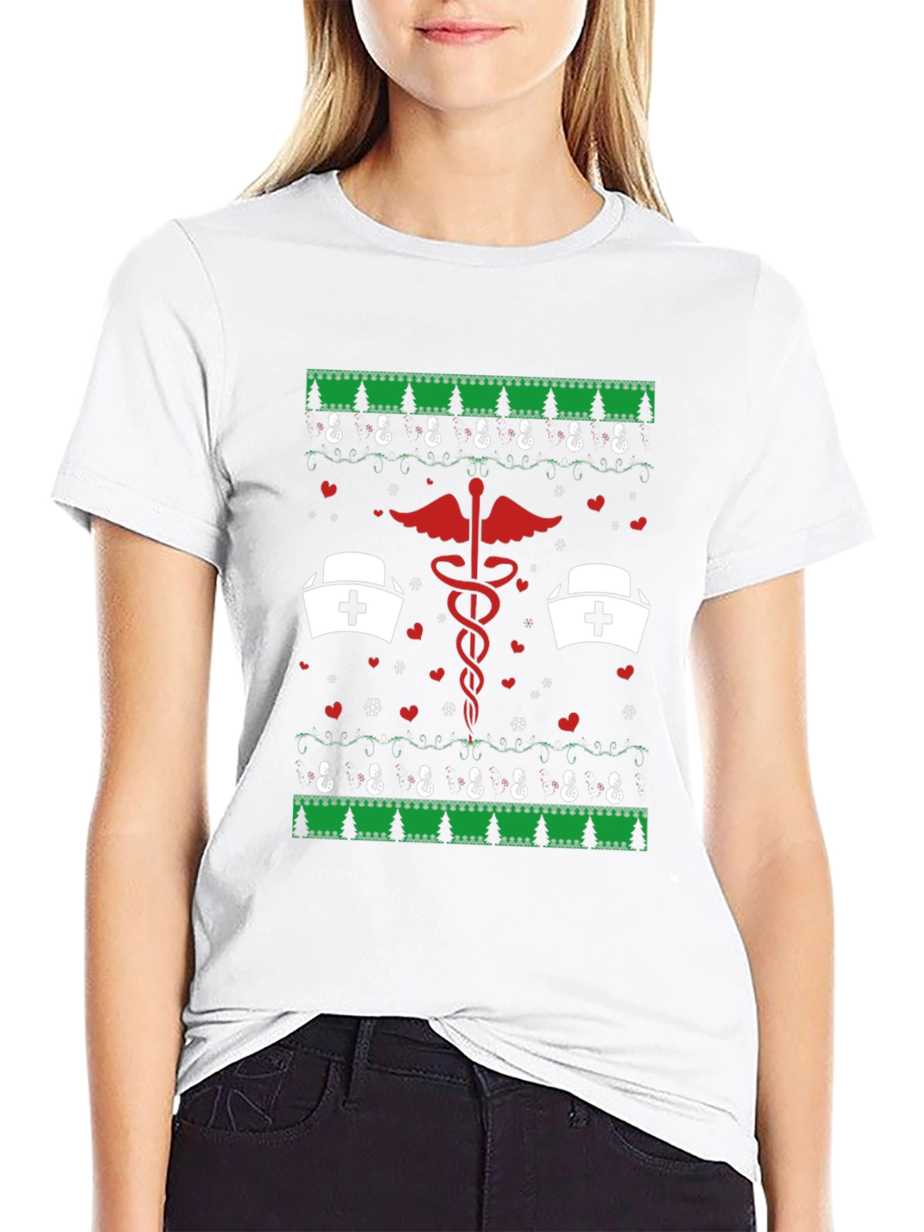 Camiseta Navideña con Diseño Médico