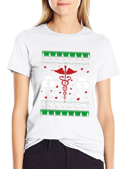 Camiseta Navideña con Diseño Médico