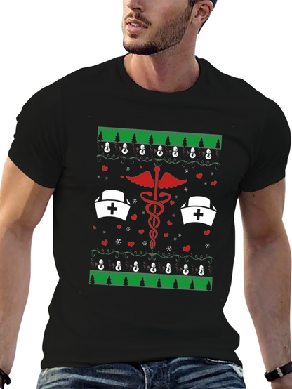 Camiseta Navideña con Diseño Médico