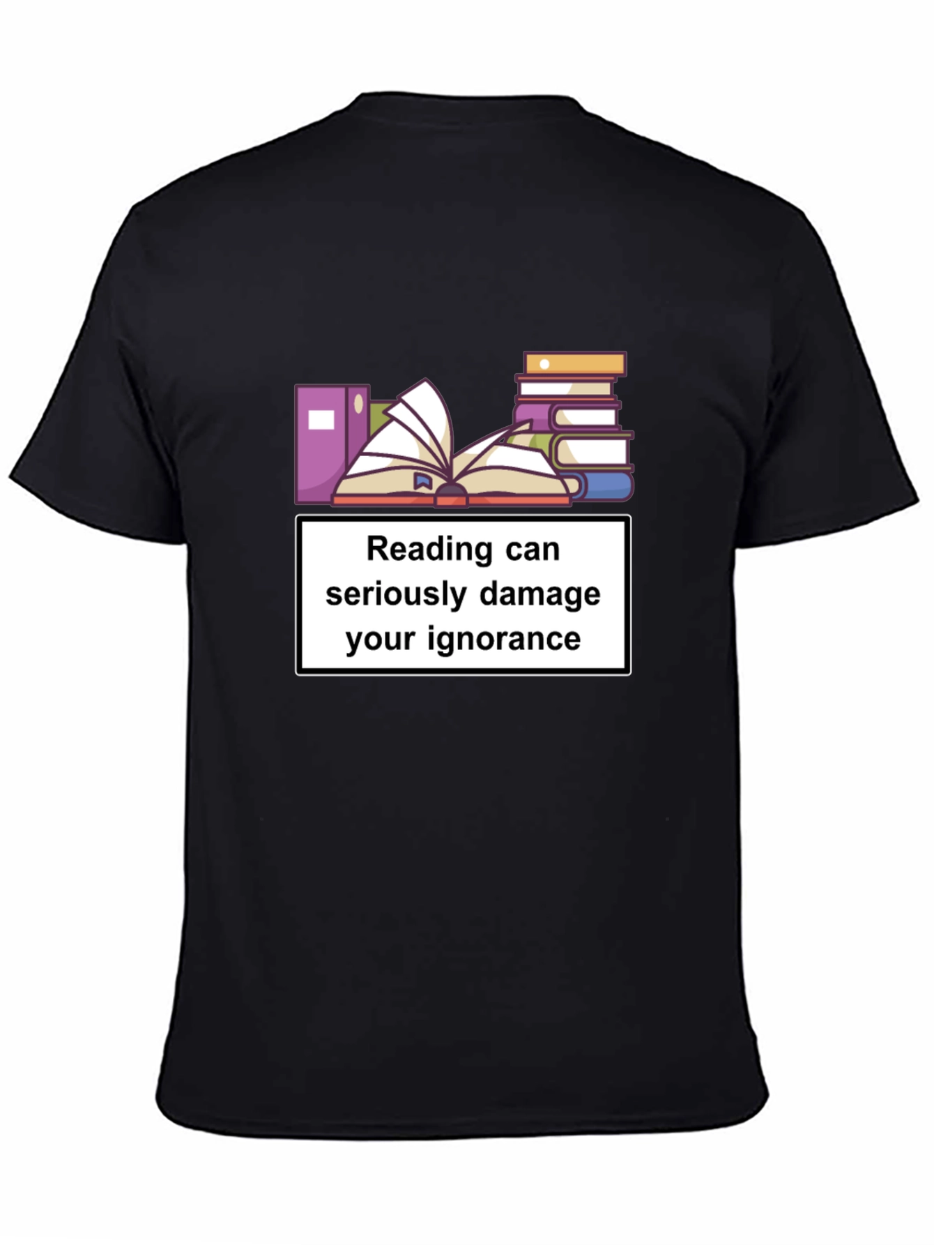Camiseta Negra: Leer Daña la Ignorancia