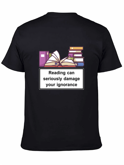 Camiseta Negra: Leer Daña la Ignorancia