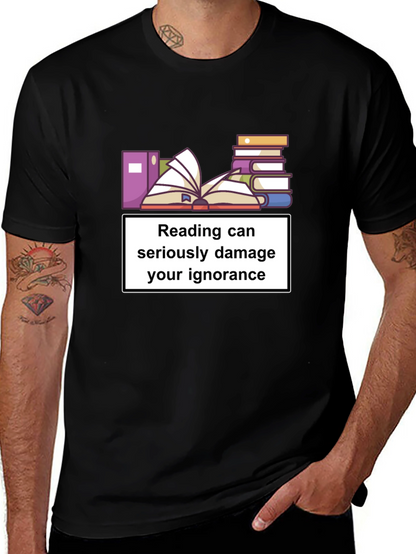 Camiseta Negra: Leer Daña la Ignorancia