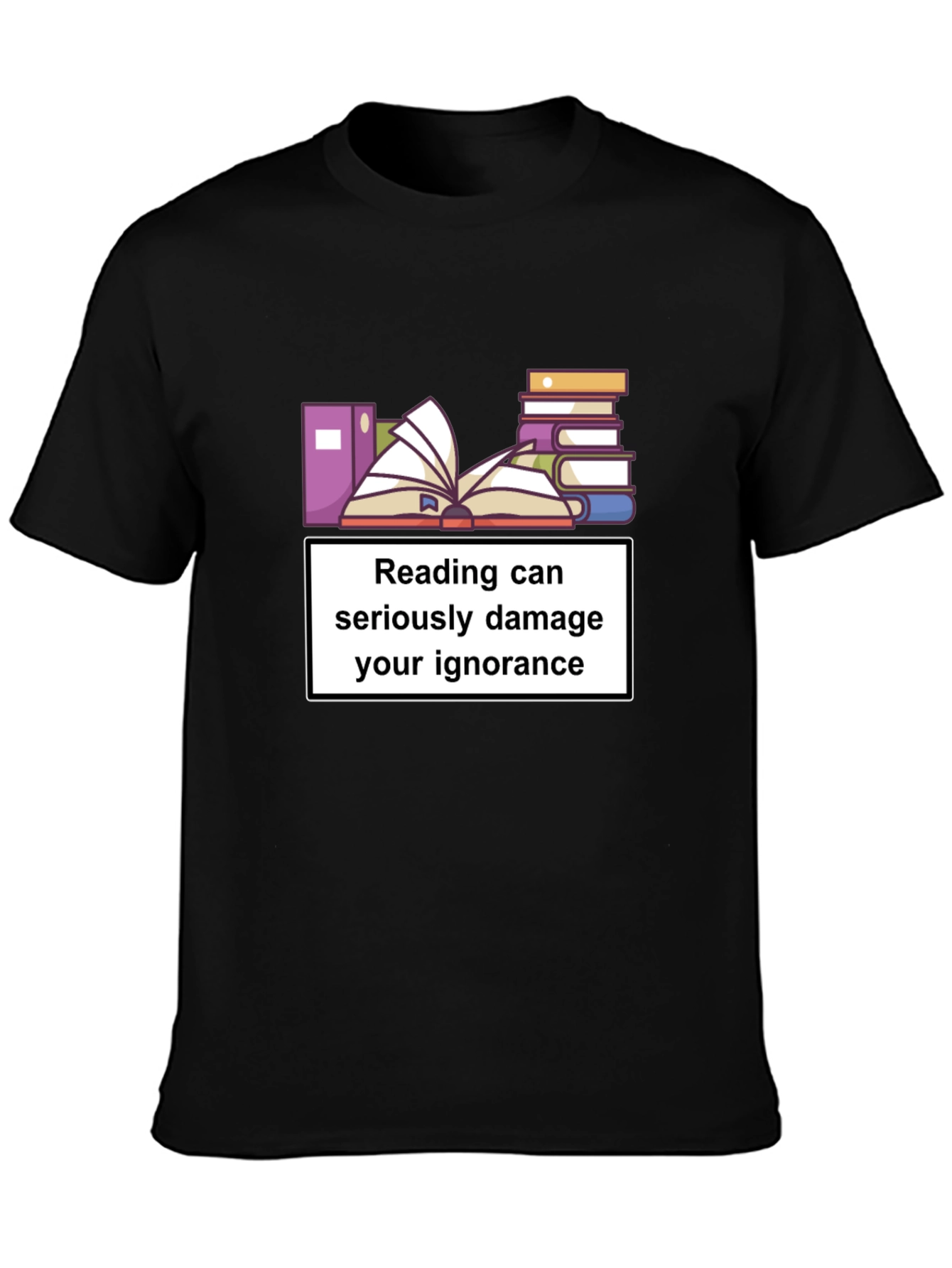 Camiseta Negra: Leer Daña la Ignorancia