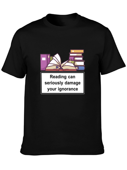 Camiseta Negra: Leer Daña la Ignorancia