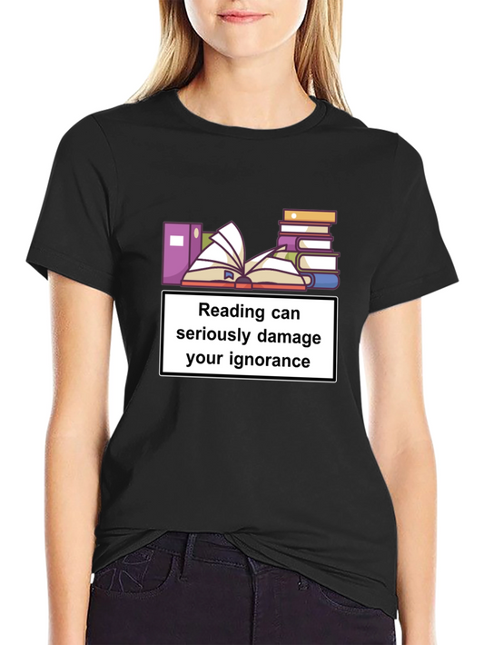 Camiseta Negra: Leer Daña la Ignorancia