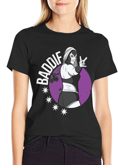 Camiseta Negra Baddie Lucha Libre