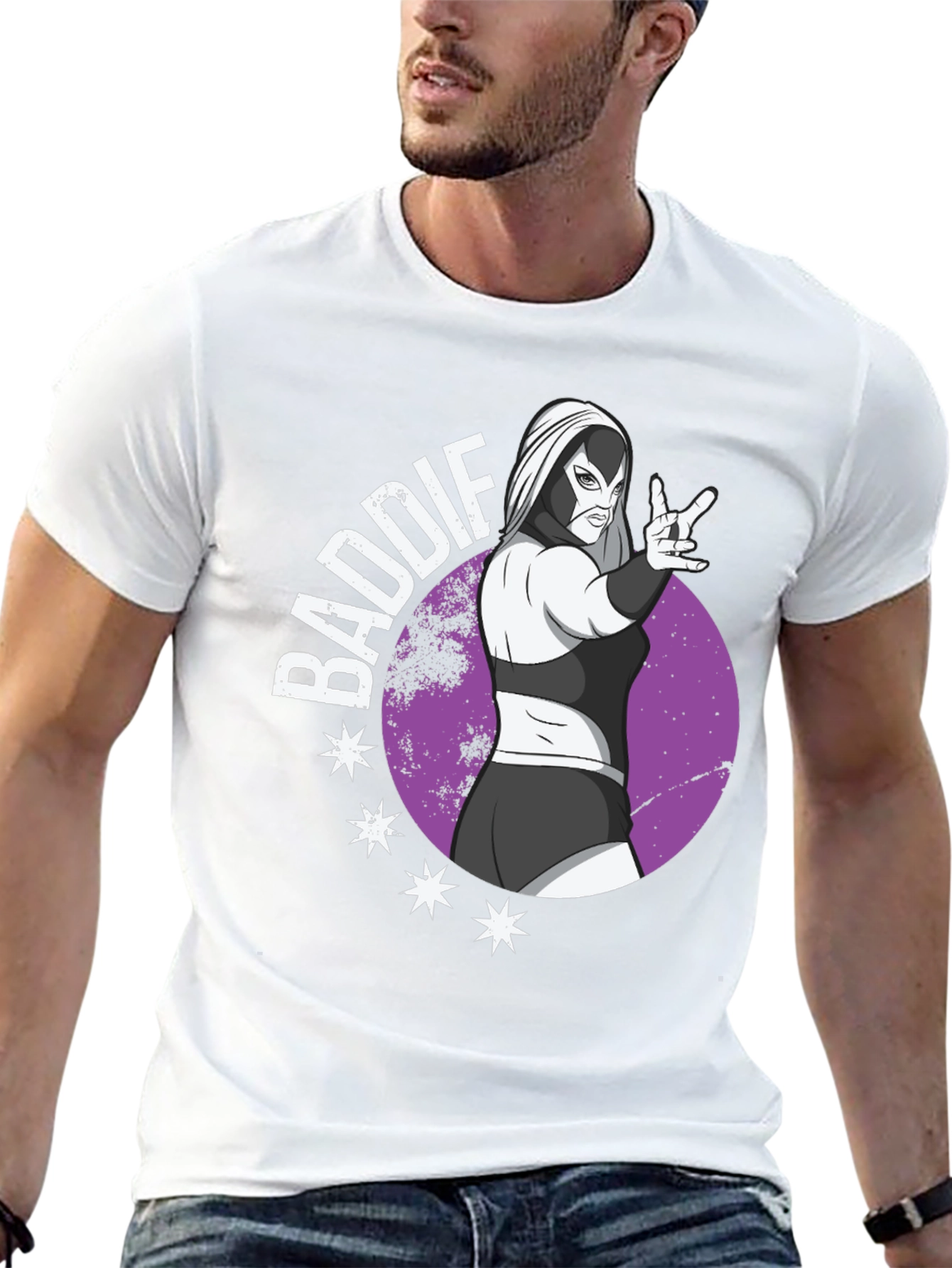 Camiseta Negra Baddie Lucha Libre