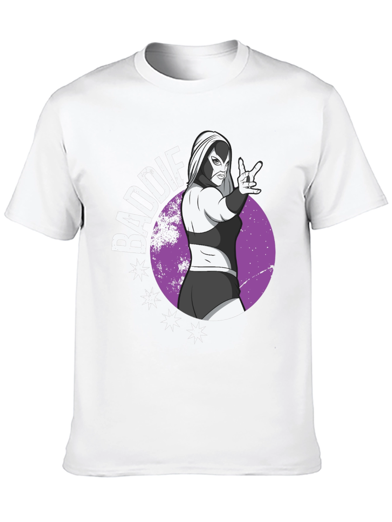Camiseta Negra Baddie Lucha Libre