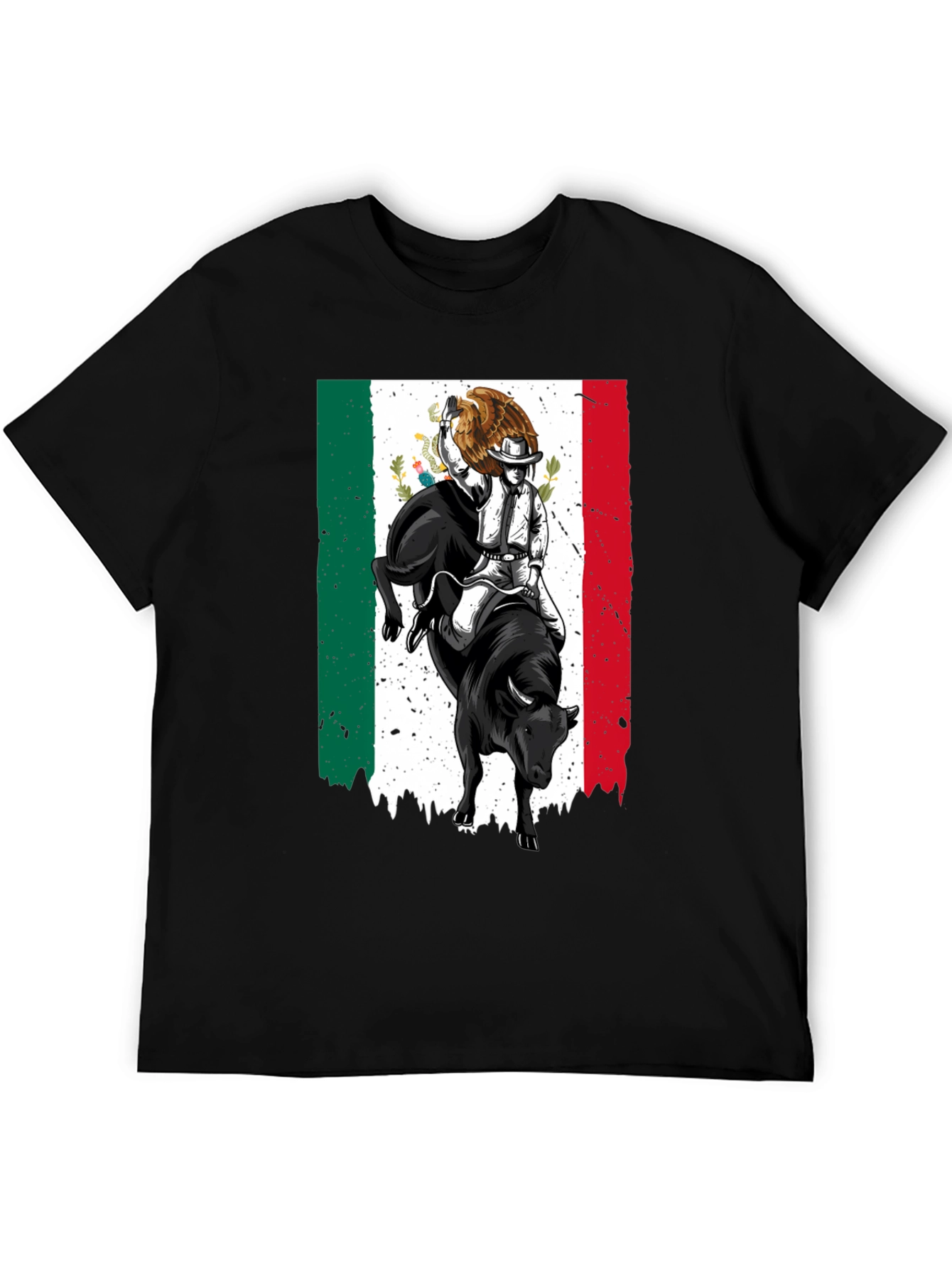 Camiseta Negra con Diseño de Charro Mexicano