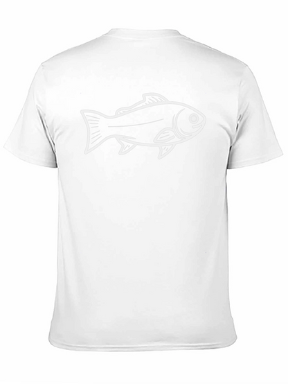 Camiseta Negra con Diseño de Pez Blanco