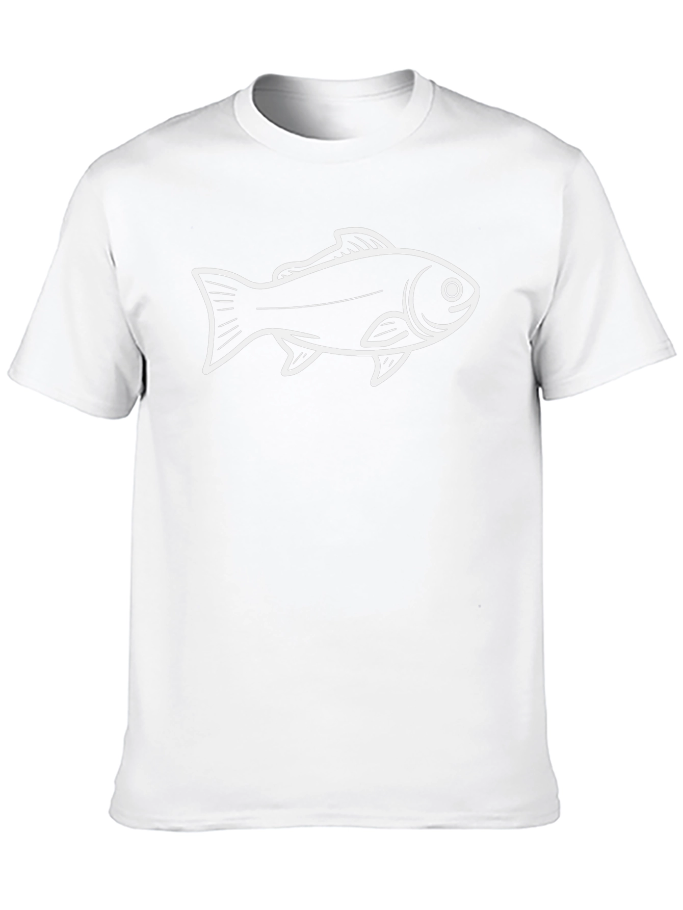 Camiseta Negra con Diseño de Pez Blanco