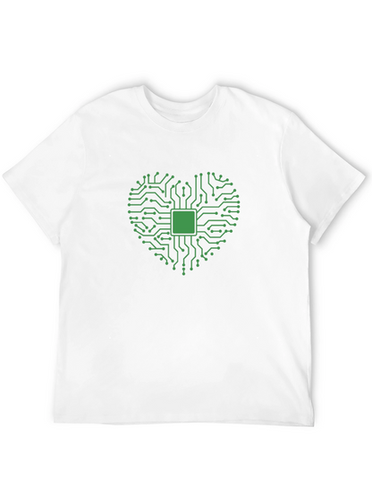 Camiseta Negra Corazón Tecnológico