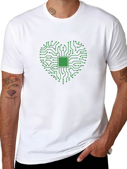 Camiseta Negra Corazón Tecnológico