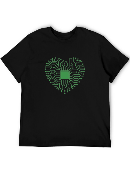 Camiseta Negra Corazón Tecnológico