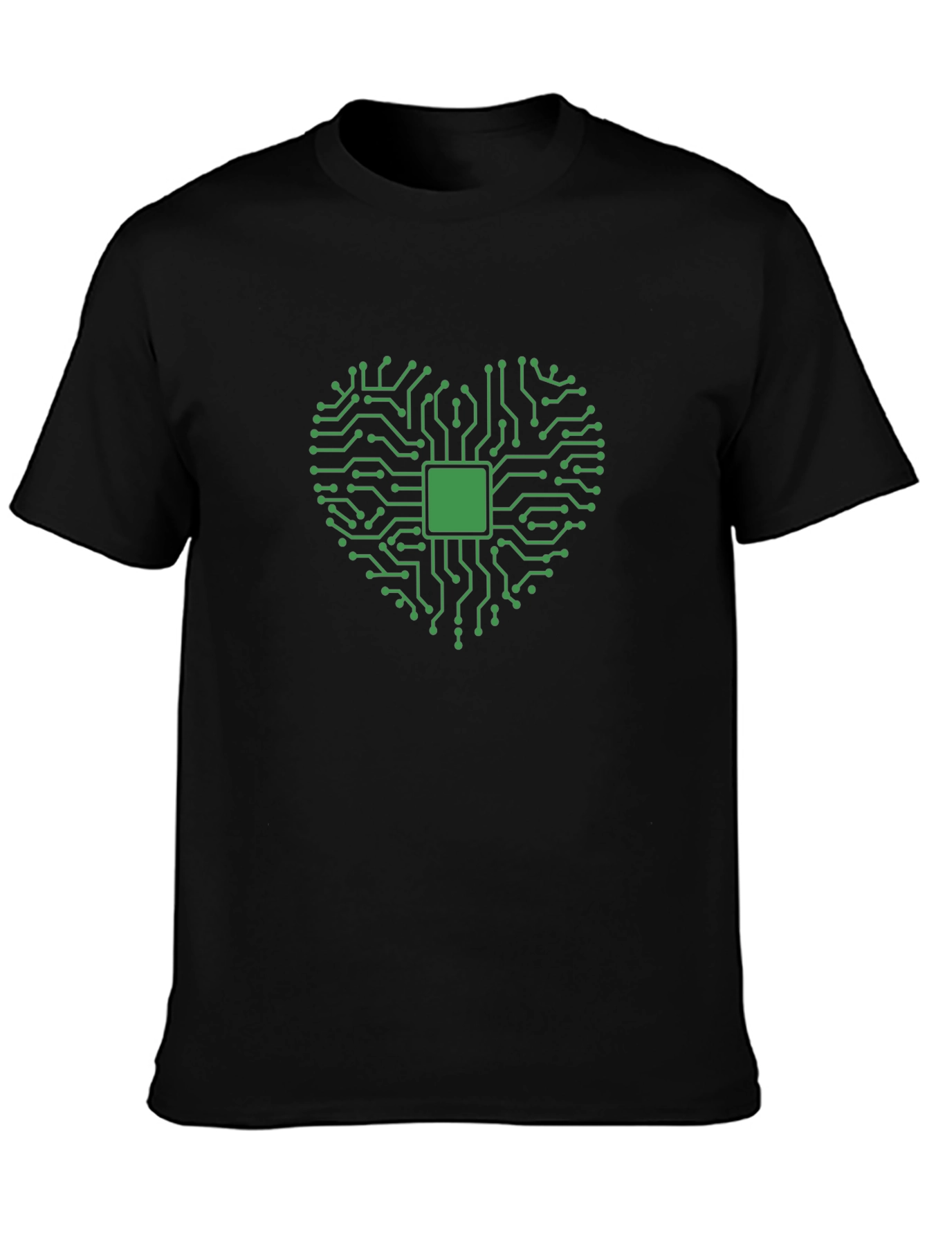 Camiseta Negra Corazón Tecnológico
