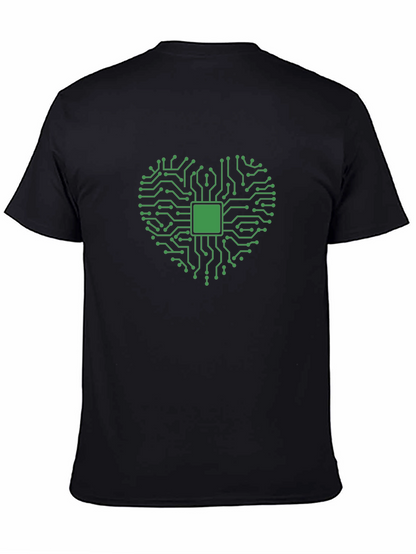 Camiseta Negra Corazón Tecnológico