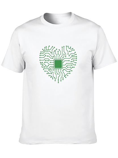 Camiseta Negra Corazón Tecnológico