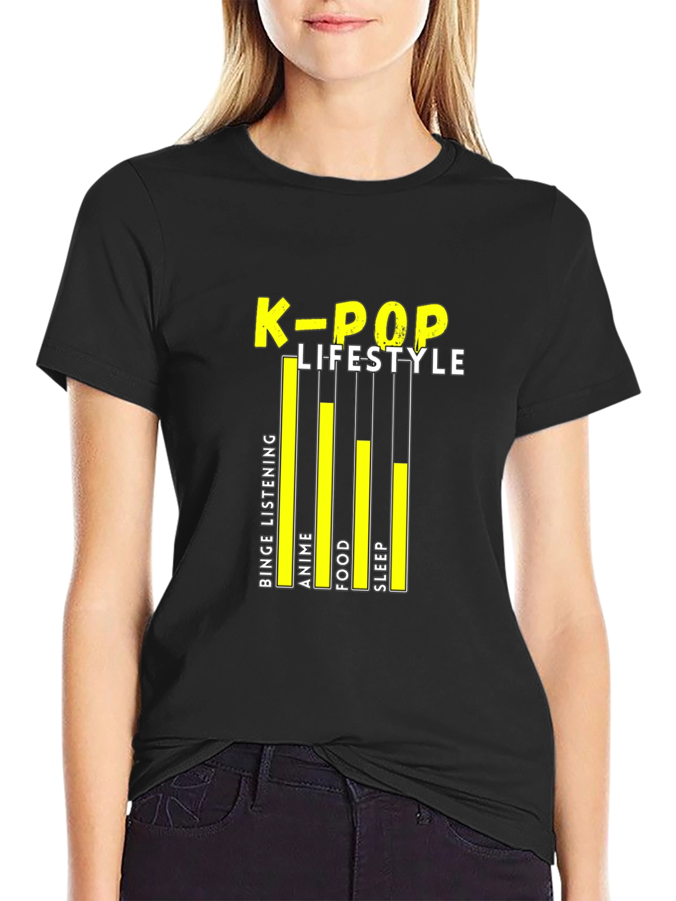 Camiseta Negra K-Pop Lifestyle