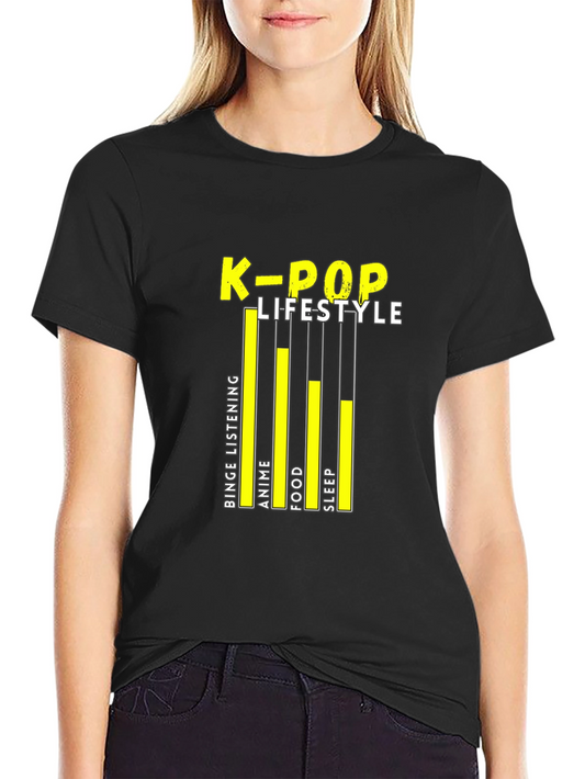 Camiseta Negra K-Pop Lifestyle