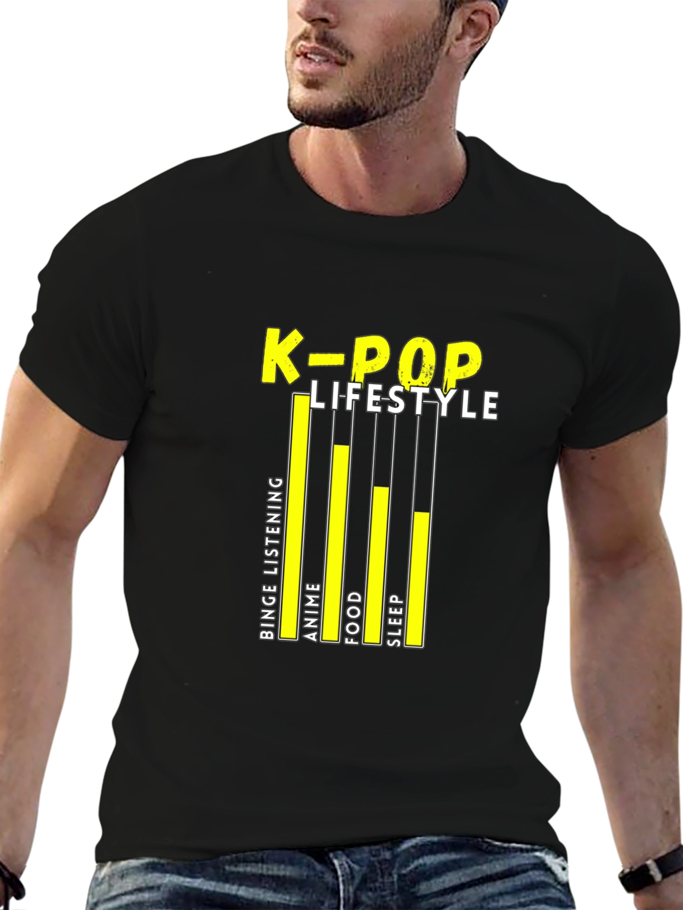 Camiseta Negra K-Pop Lifestyle