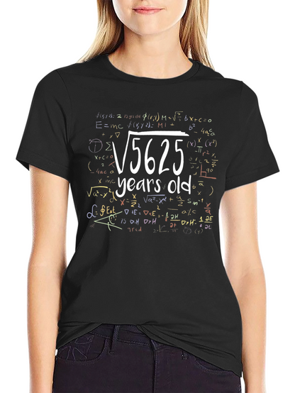 Camiseta Negra Raíz Cuadrada 5625 Años