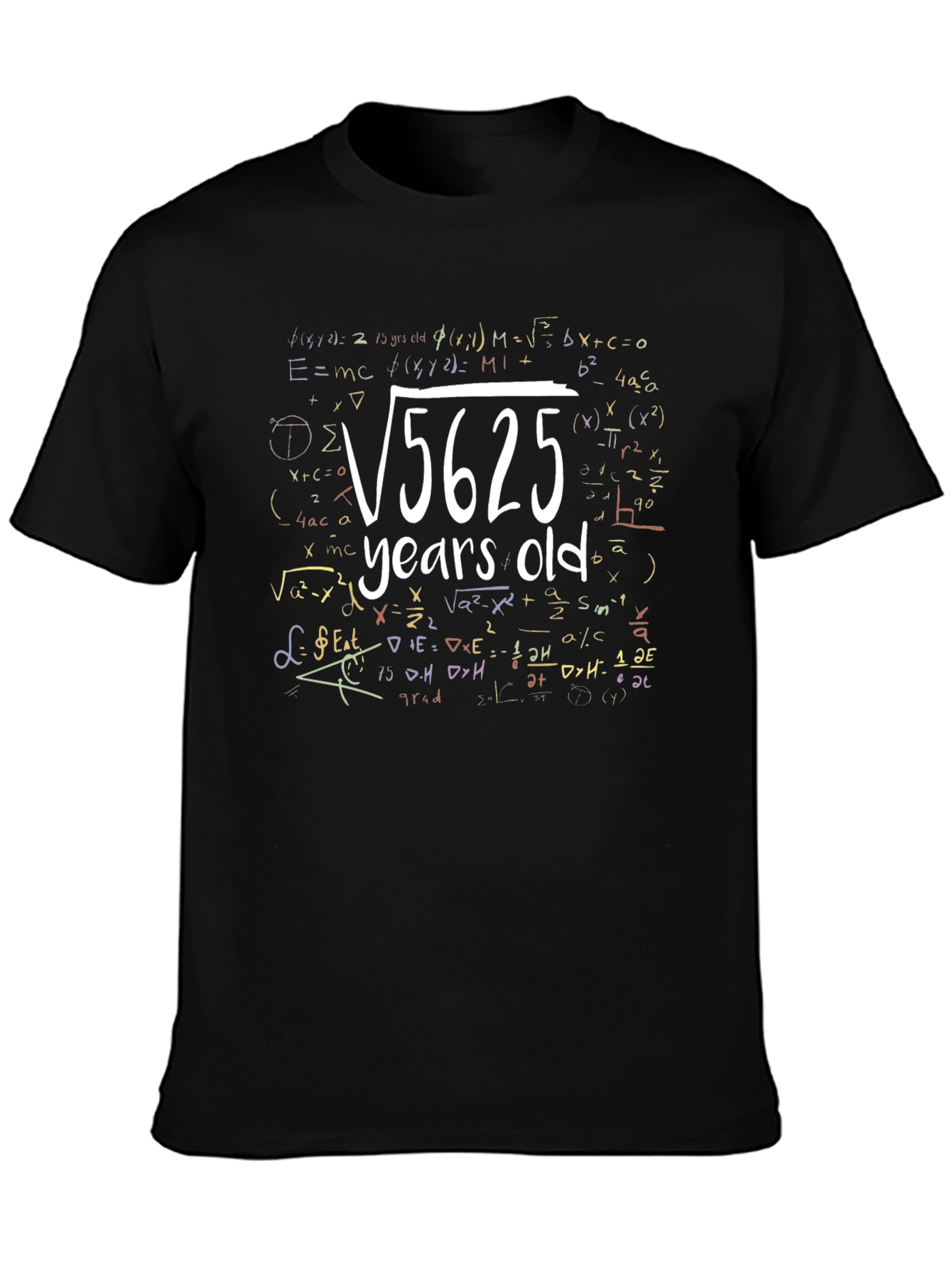 Camiseta Negra Raíz Cuadrada 5625 Años