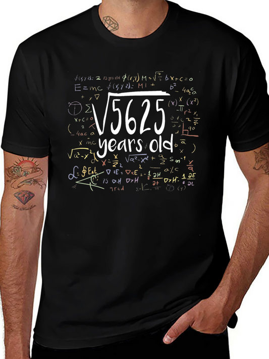 Camiseta Negra Raíz Cuadrada 5625 Años