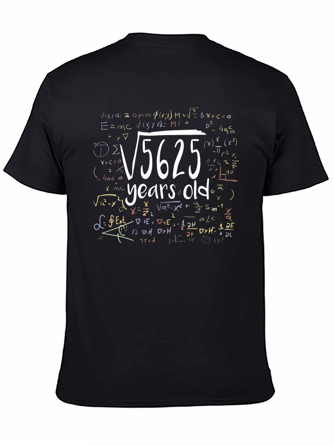 Camiseta Negra Raíz Cuadrada 5625 Años