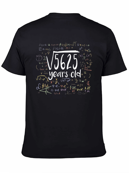 Camiseta Negra Raíz Cuadrada 5625 Años