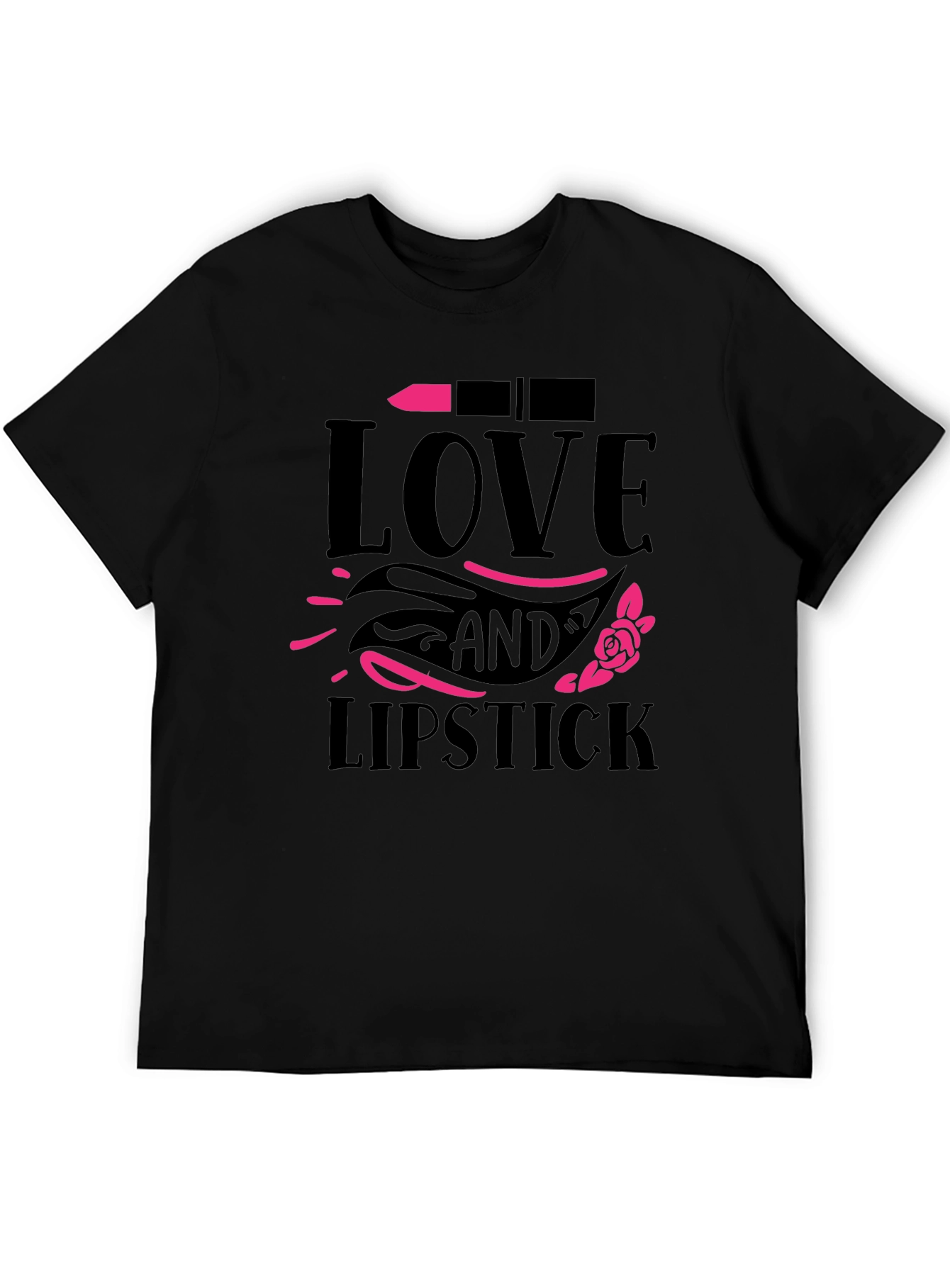 Camiseta Negra Love and Lipstick