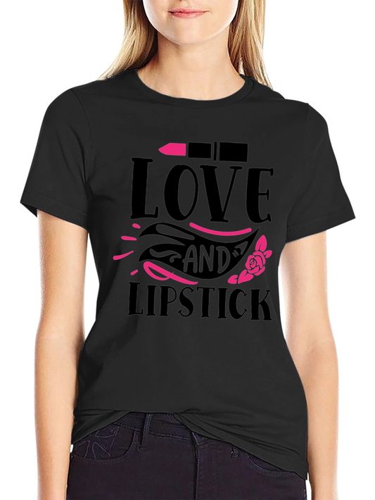 Camiseta Negra Love and Lipstick