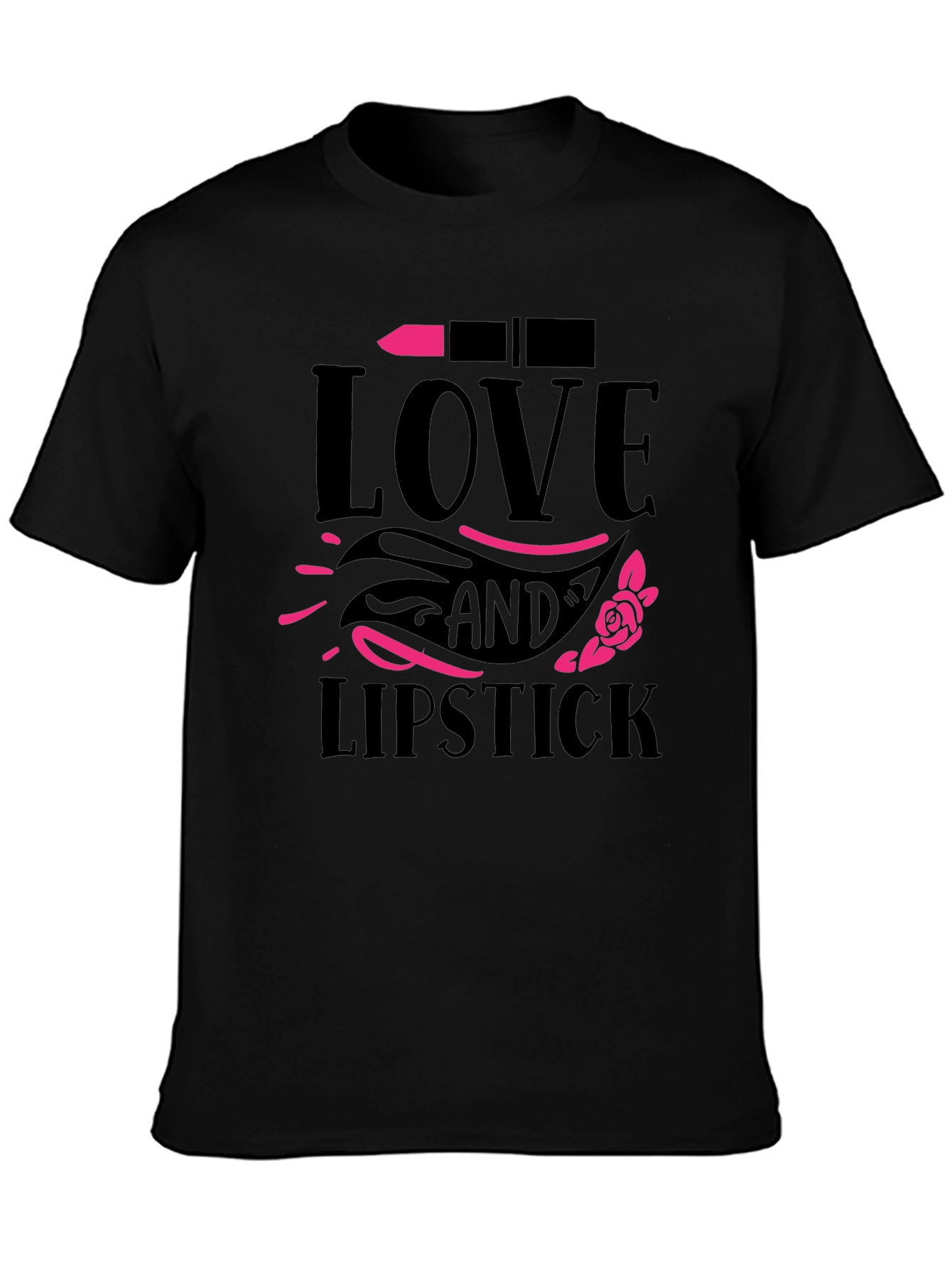 Camiseta Negra Love and Lipstick
