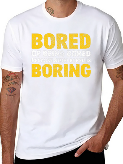 Camiseta Negra con Texto Bored Boring