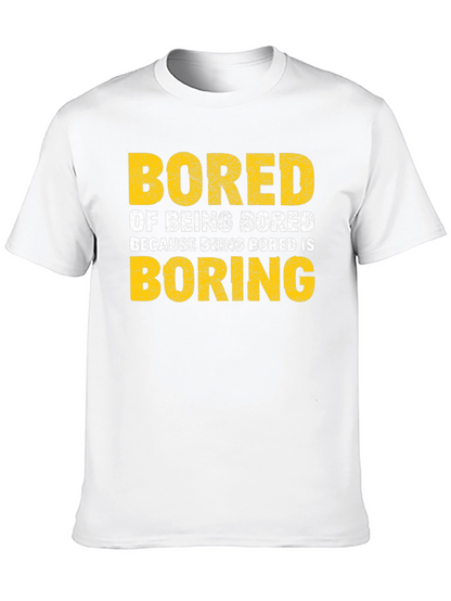 Camiseta Negra con Texto Bored Boring