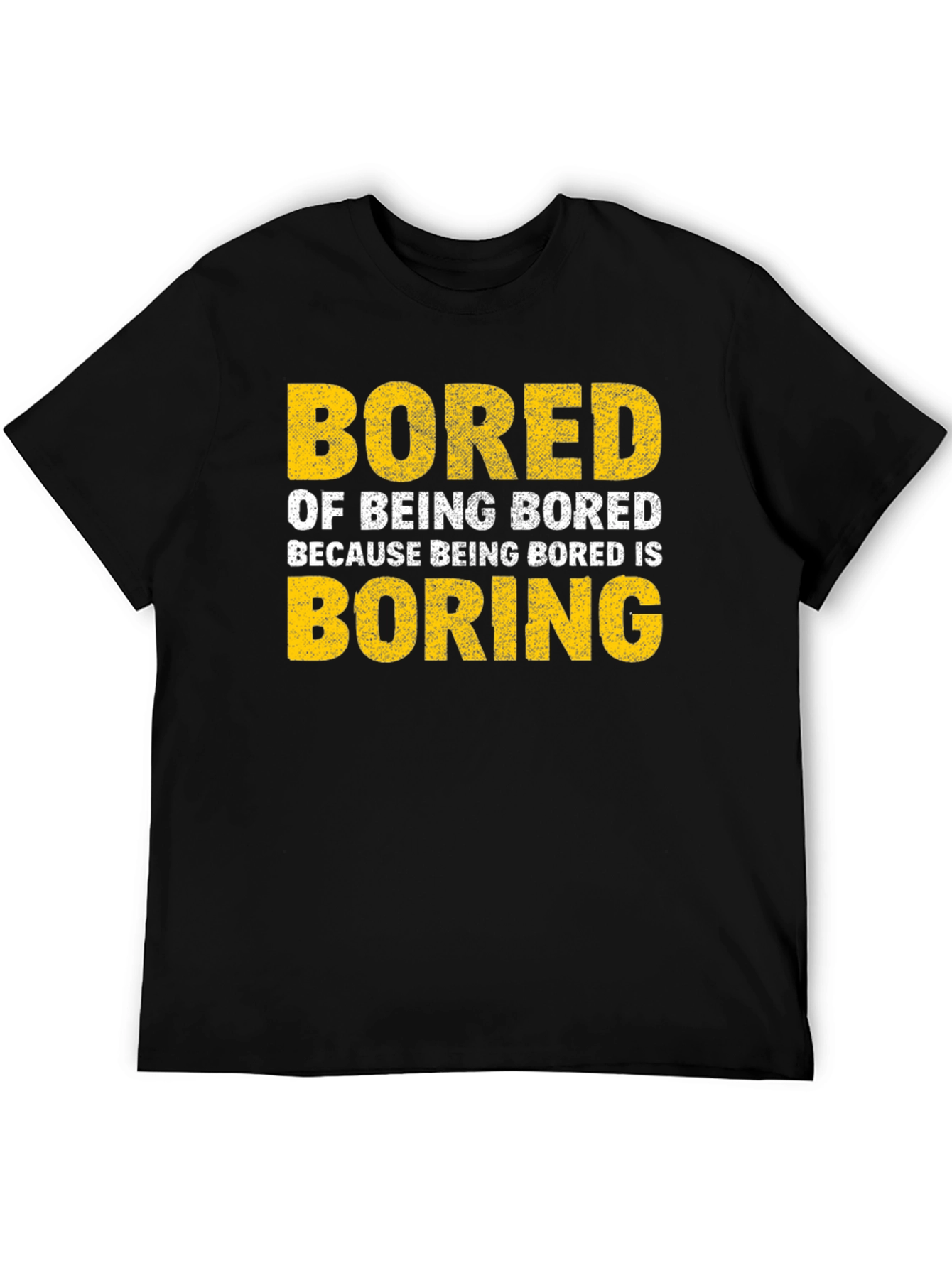 Camiseta Negra con Texto Bored Boring