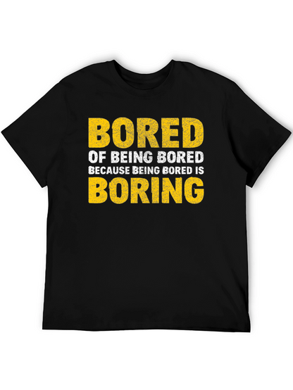 Camiseta Negra con Texto Bored Boring