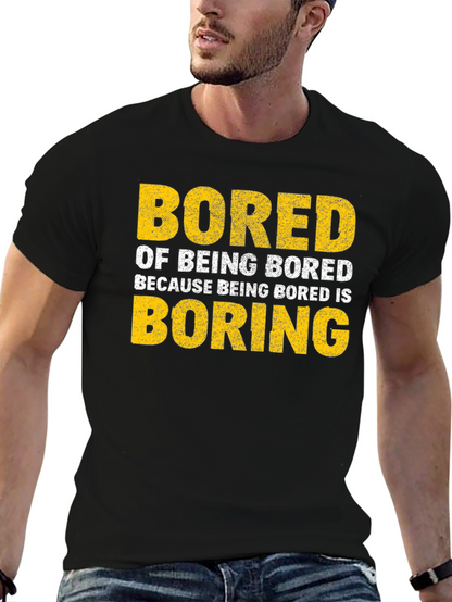 Camiseta Negra con Texto Bored Boring